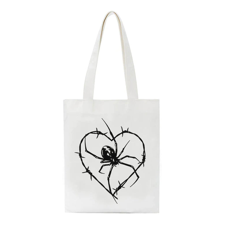 Spider Barbed Wire Canvas Shoulder Bag