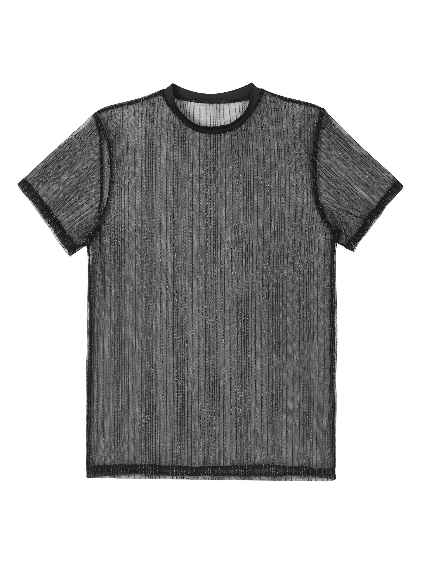 See-Through Glitter Stripes T-Shirt