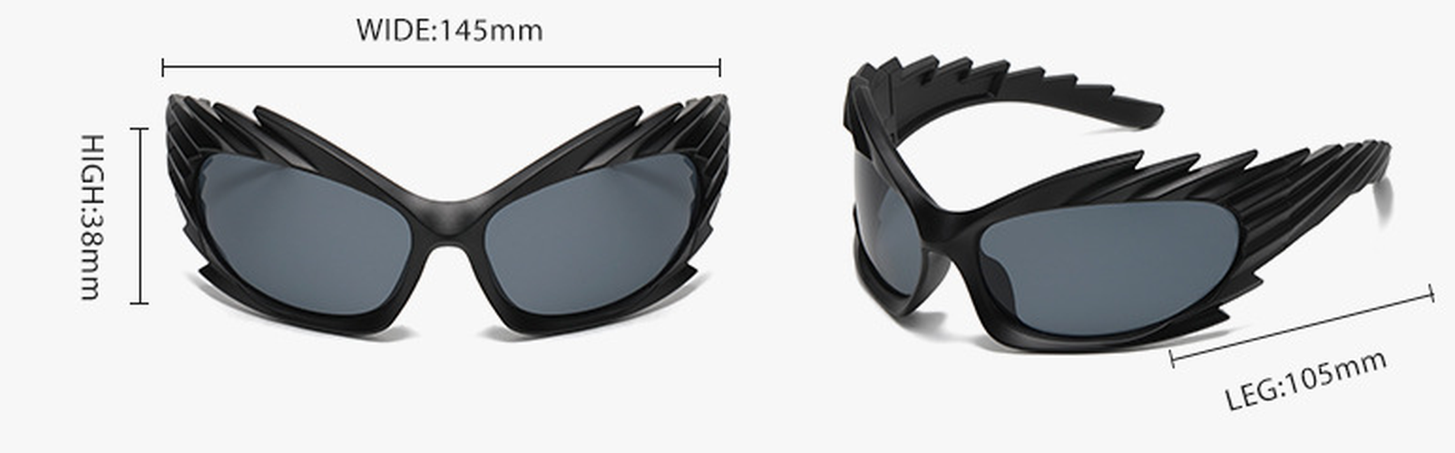 Spikes Rave Sunglasses - Multiple Colors