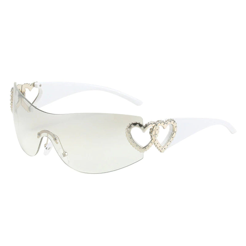 Y2K Rinestones Hearts Sunglasses 