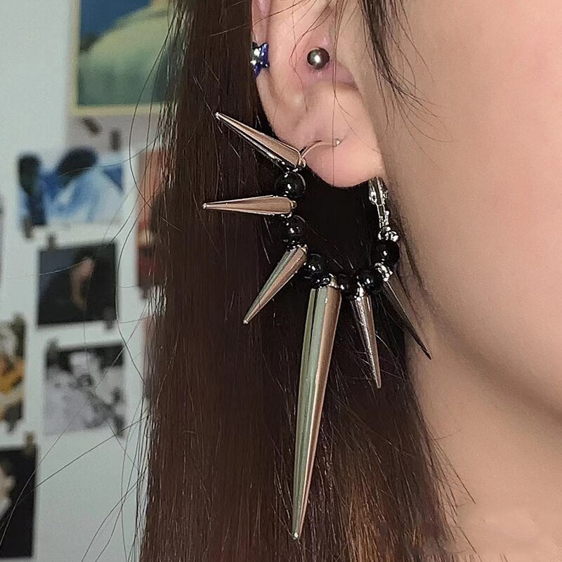 Spikes And Beads Earrings