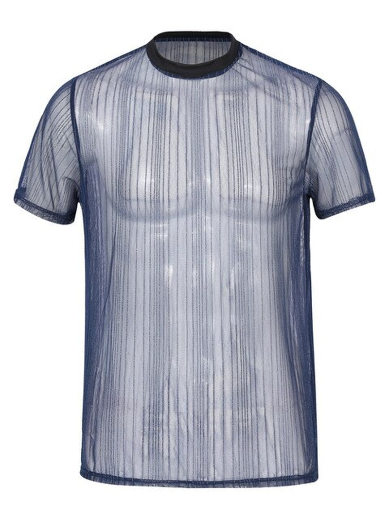 See-Through Glitter Stripes T-Shirt