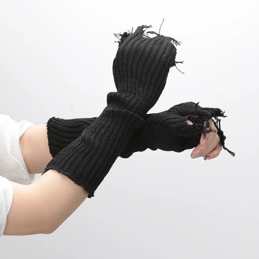 Fingerless Cuff Knit Gloves