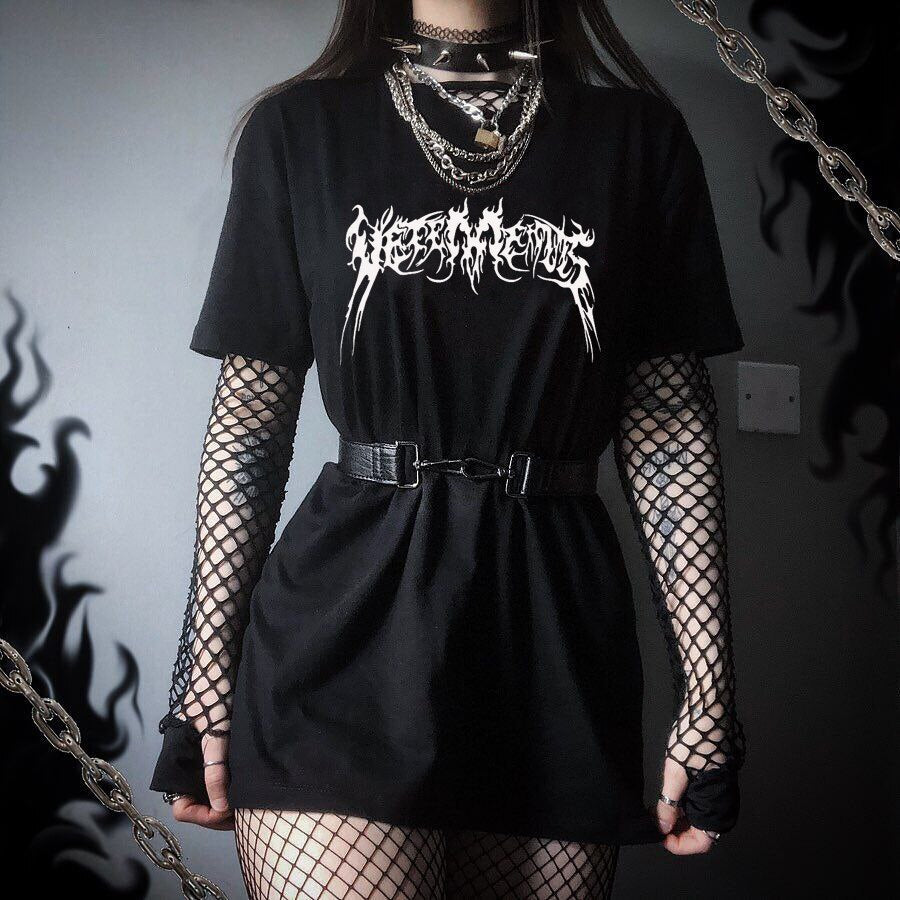 VtmntS Dark Tribal Text T-shirt