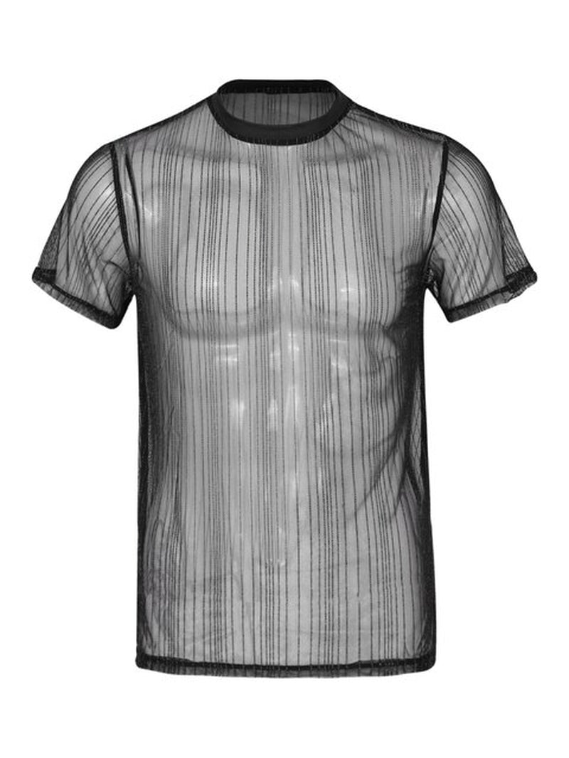 See-Through Glitter Stripes T-Shirt