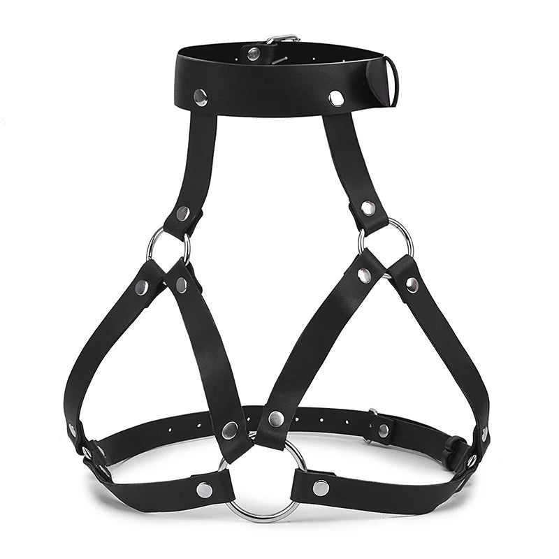 Leather Chocker and Bra Harness