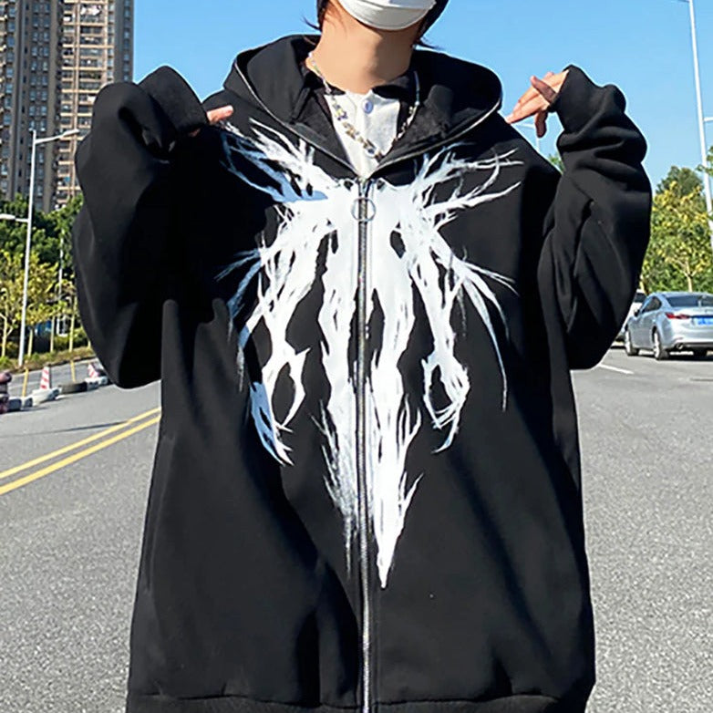 Abstract Tribal Zipper Hoodie