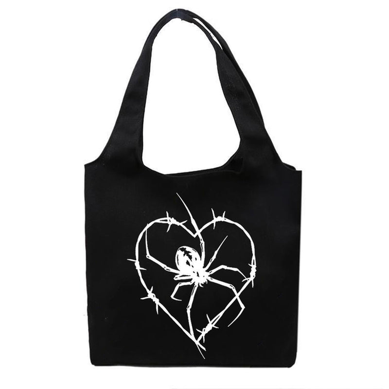 Spider Barbed Wire Canvas Shoulder Bag