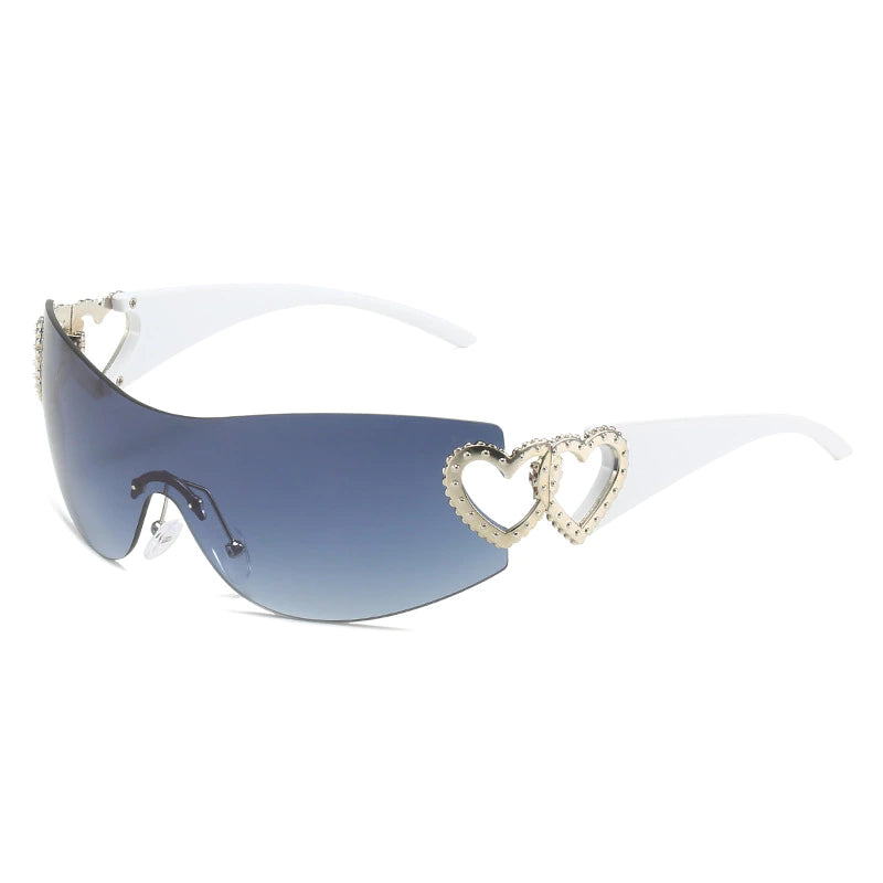 Y2K Rinestones Hearts Sunglasses 