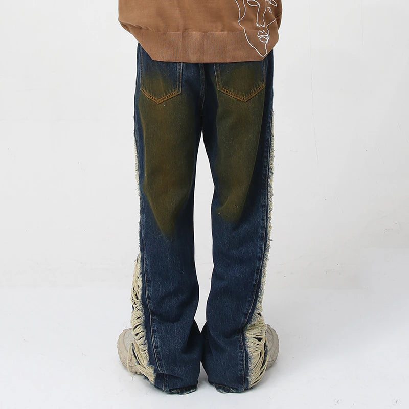 Torn Sides Wide Leg Jeans