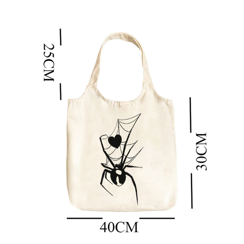 Spider Barbed Wire Canvas Shoulder Bag