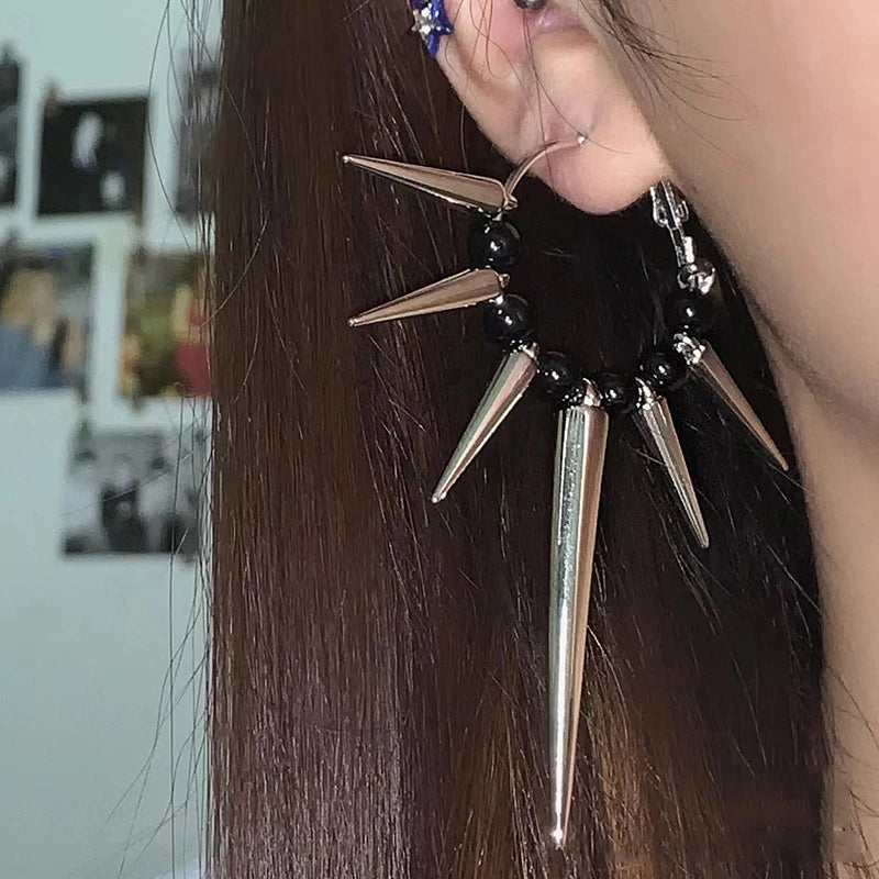 Spikes And Beads Earrings