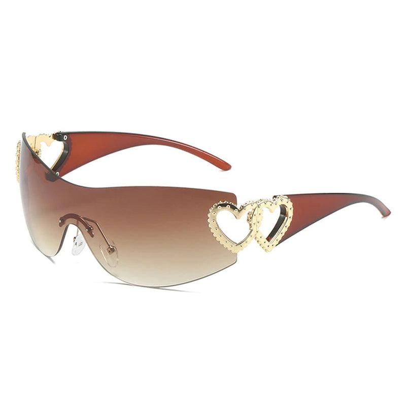 Y2K Rinestones Hearts Sunglasses 