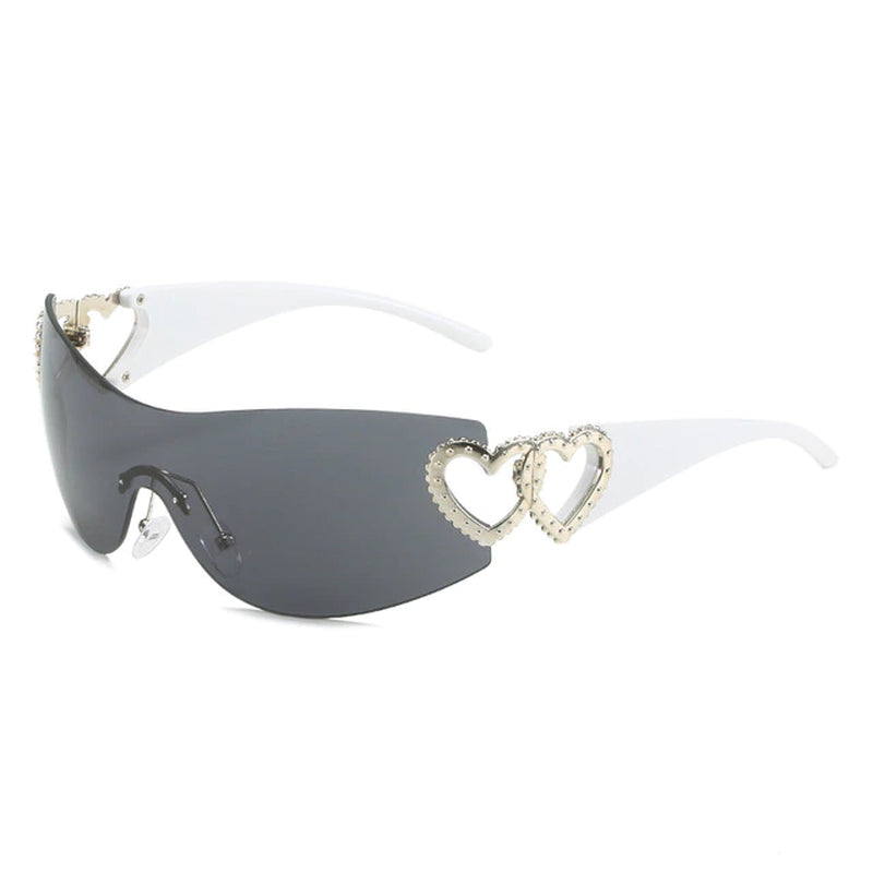 Y2K Rinestones Hearts Sunglasses 