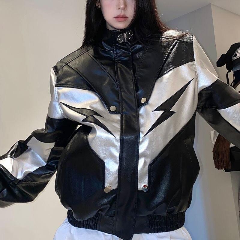 Ride The Lightning Faux Leather Motorcycle Jacket