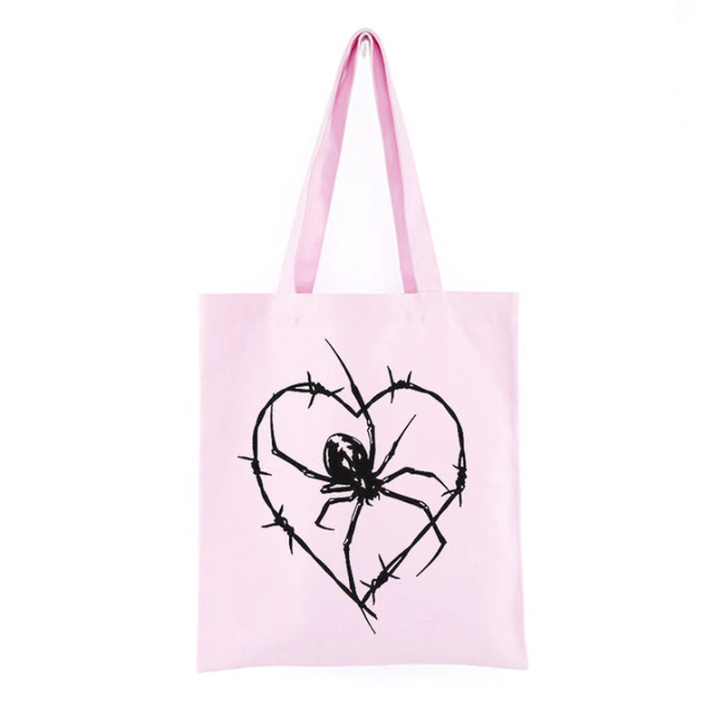 Spider Barbed Wire Canvas Shoulder Bag