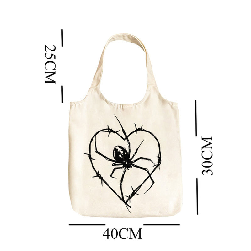 Spider Barbed Wire Canvas Shoulder Bag