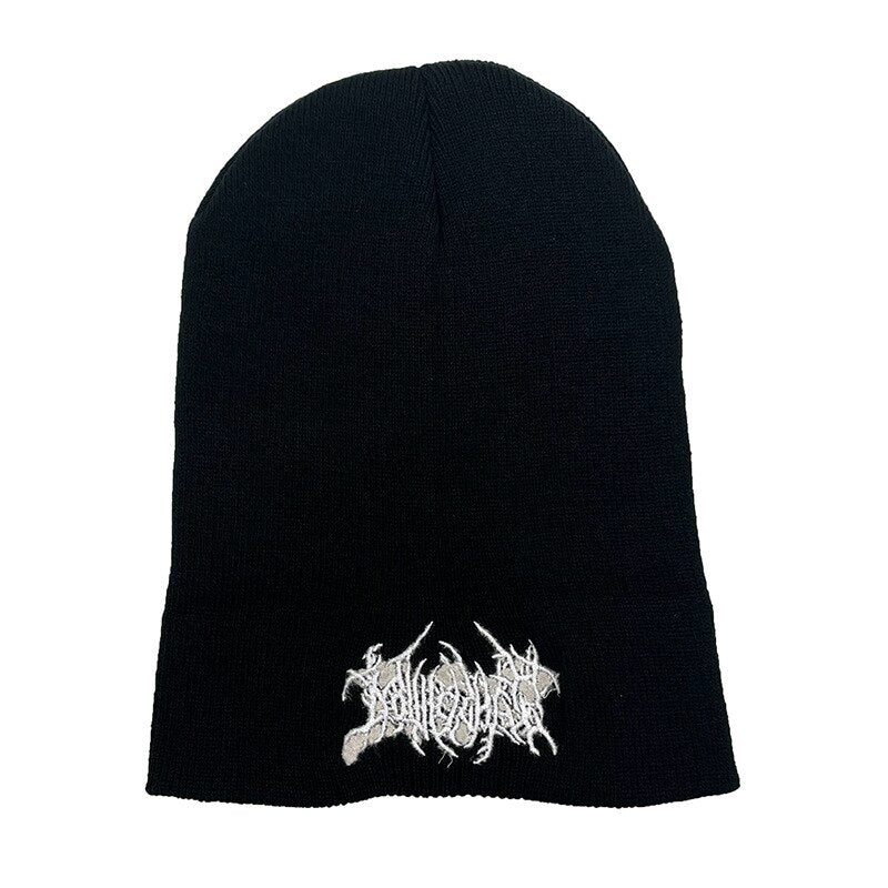 Neo Tribal Embroidered Text Beanie Hat