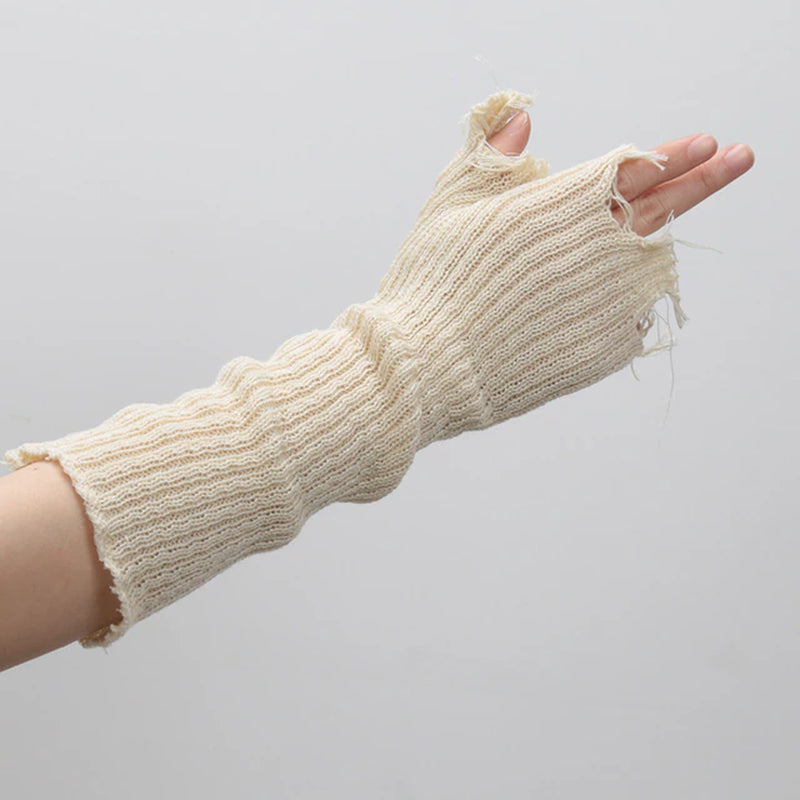 Fingerless Cuff Knit Gloves