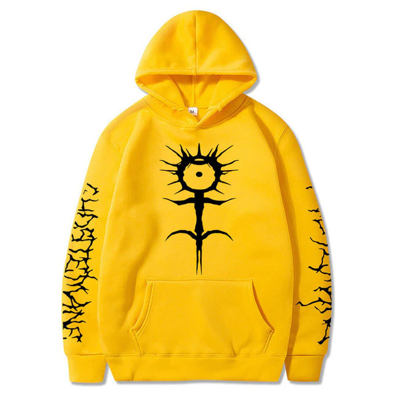 Ghostemane Tribal Text Sleeves Hoodie