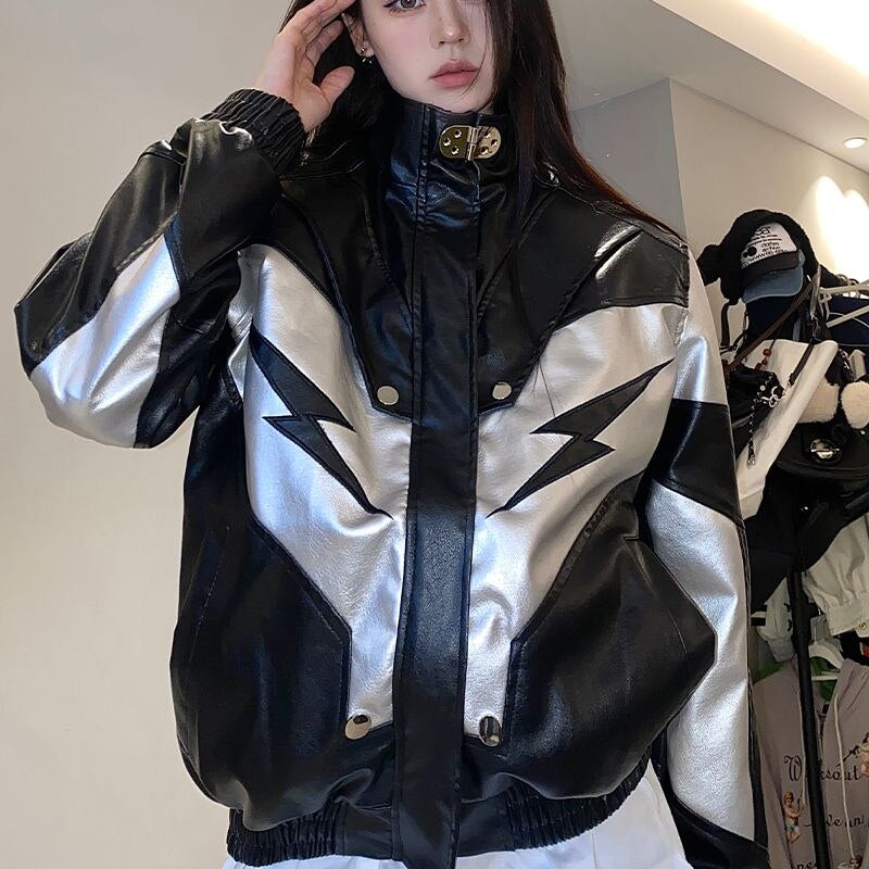 Ride The Lightning Faux Leather Motorcycle Jacket