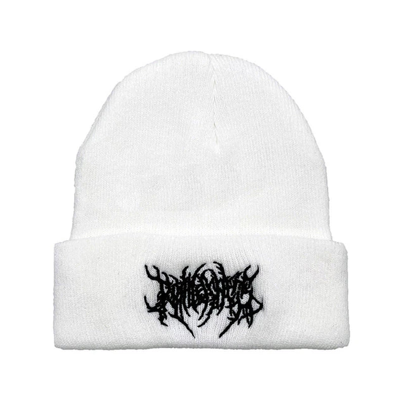 Neo Tribal Embroidered Text Beanie Hat