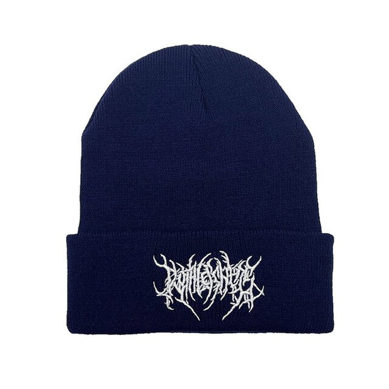 Neo Tribal Embroidered Text Beanie Hat