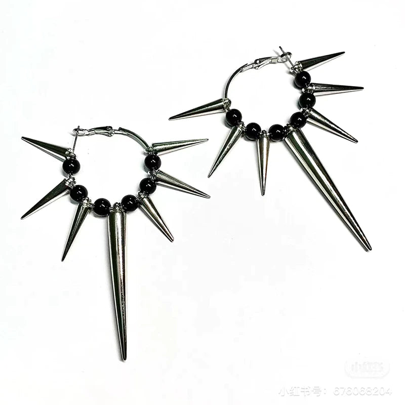 Spikes And Beads Earrings